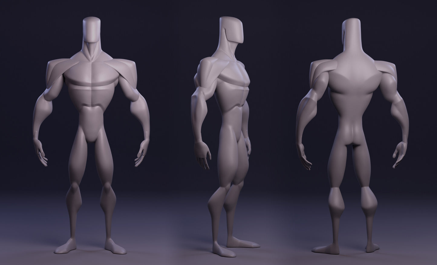Male and Female Stylized Blockouts