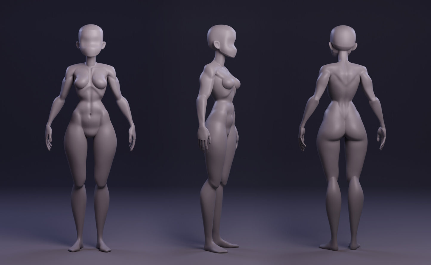 Male and Female Stylized Blockouts
