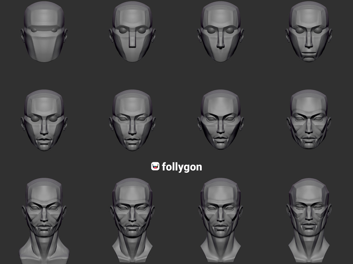 Sculpting The Planes of the Head | In-Depth Tutorial – Follygon